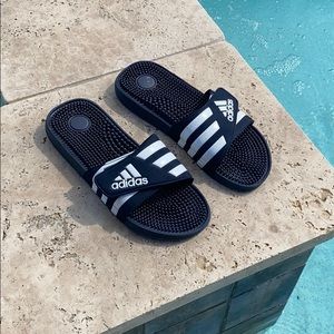 Navy Blue Adidas Slides